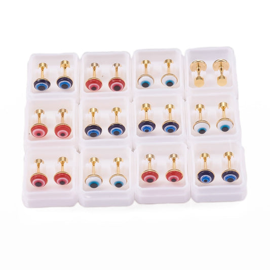 Piercing oreille type clou cabochon mauvais oeil