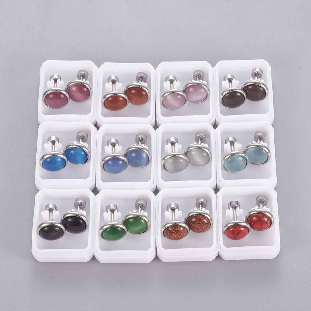 Piercing oreille type clou cabochon