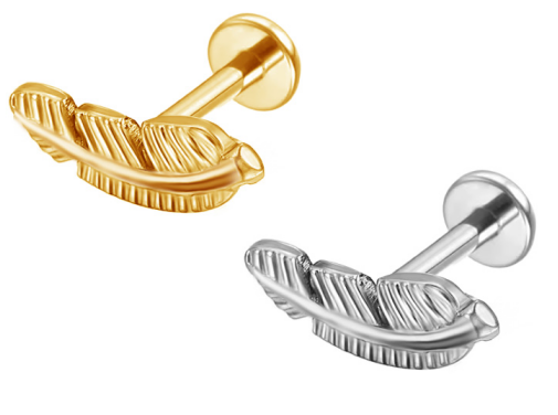 Piercing plume Labret Titane, Labret, Médusa, Monroe 1,2×8mm
