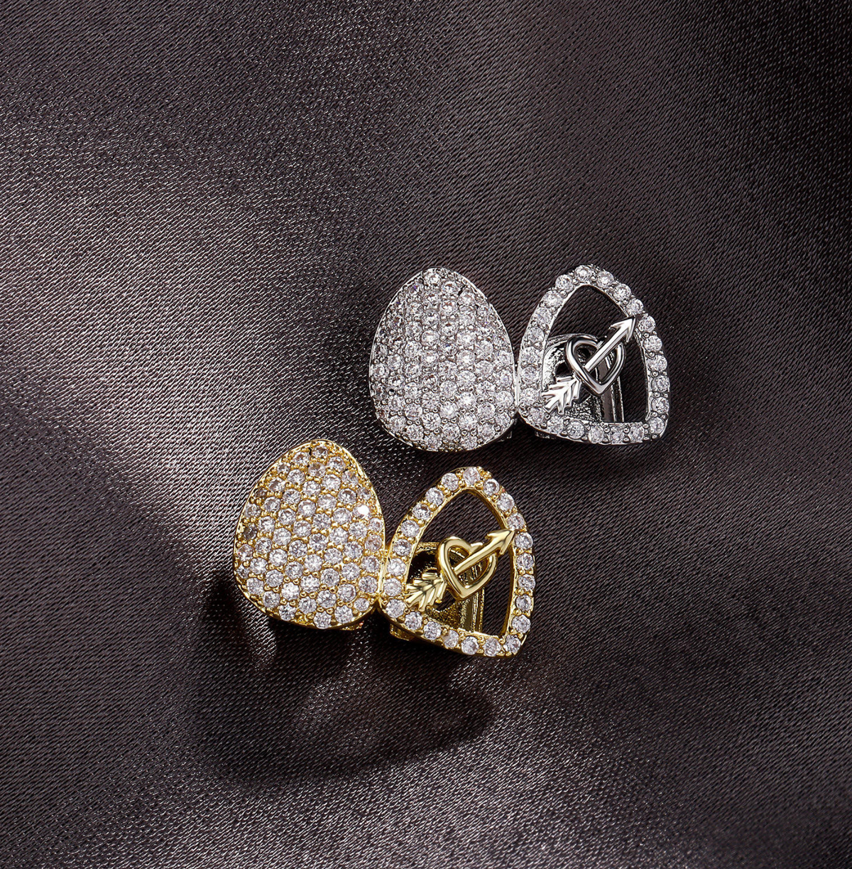 Grillz 2 dents Strass et coeur