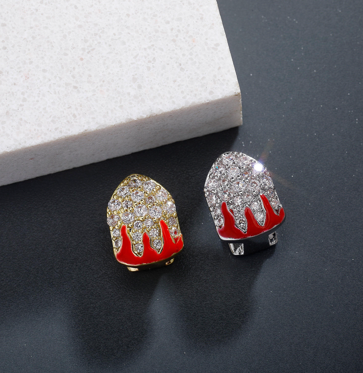 Grillz 1 dent rouge et strass