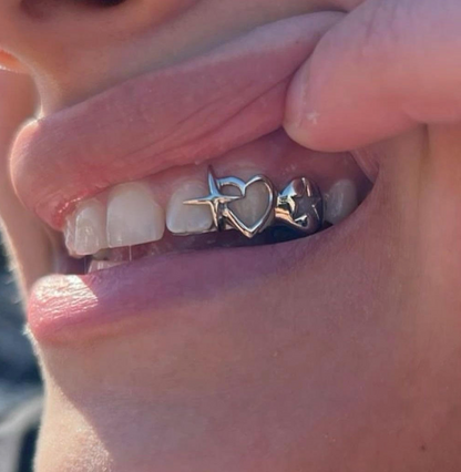 Grillz 2 dents étoile et coeur