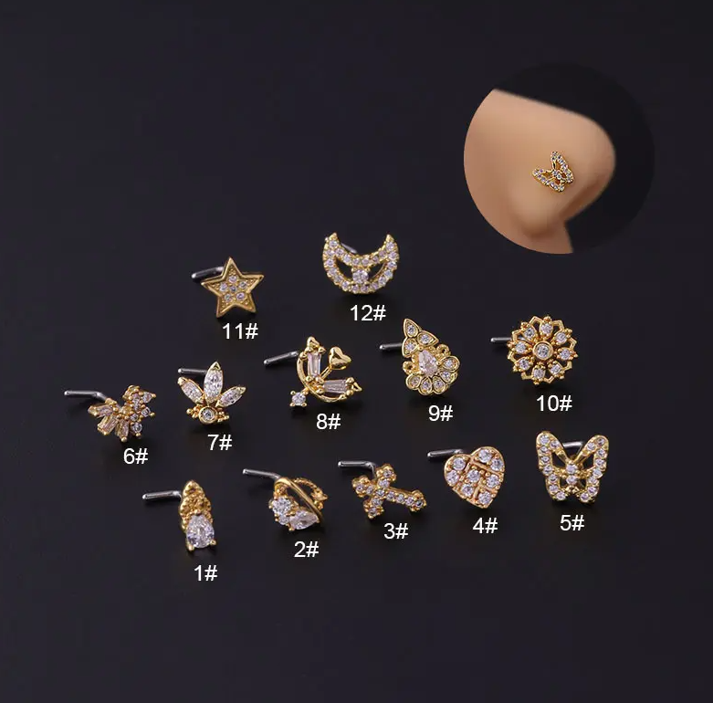 Piercing nez strass