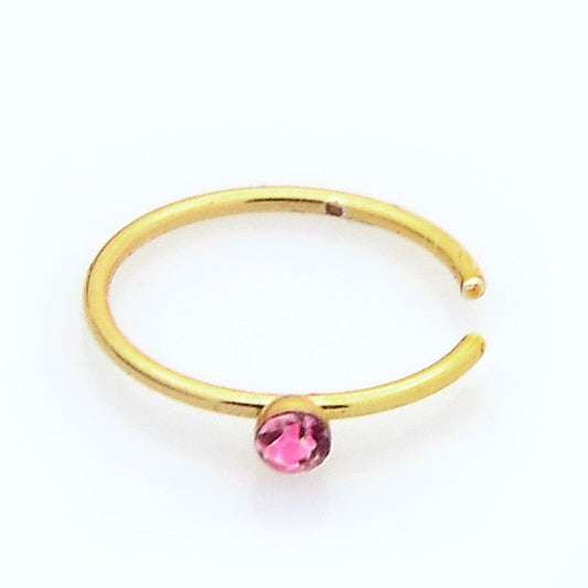 Piercing anneau de nez femme strass or