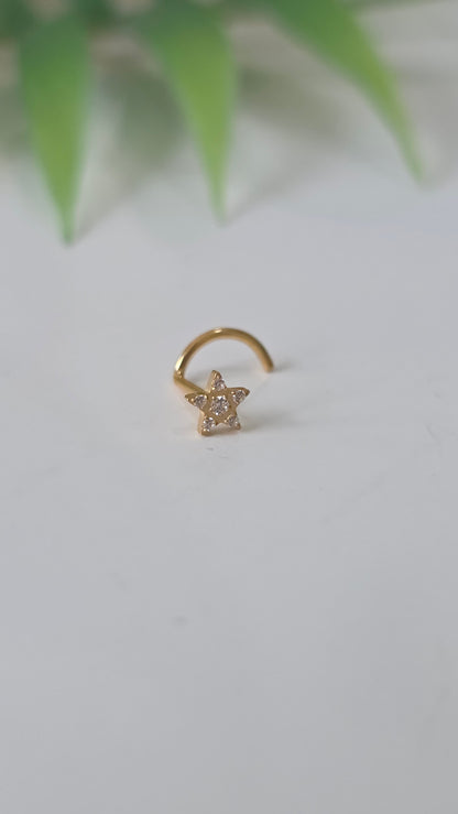 Piercing nez étoile tire bouchon