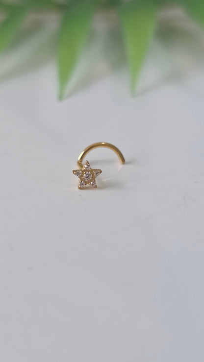 Piercing nez étoile tire bouchon
