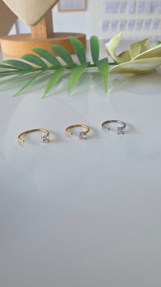Piercing Anneau strass Nez ou Lobe