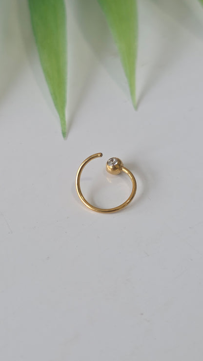 Piercing Anneau strass nez 0,8×8mm