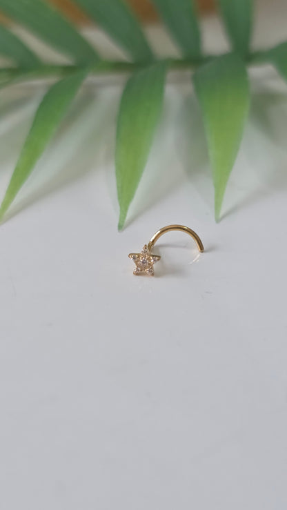 Piercing nez étoile tire bouchon