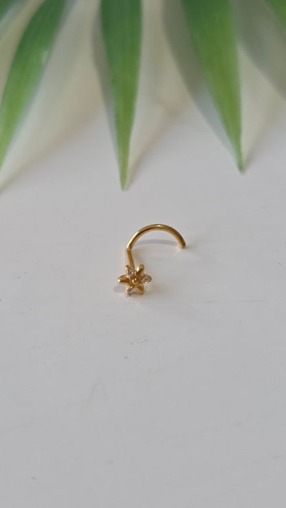Piercing nez fleur tire bouchon