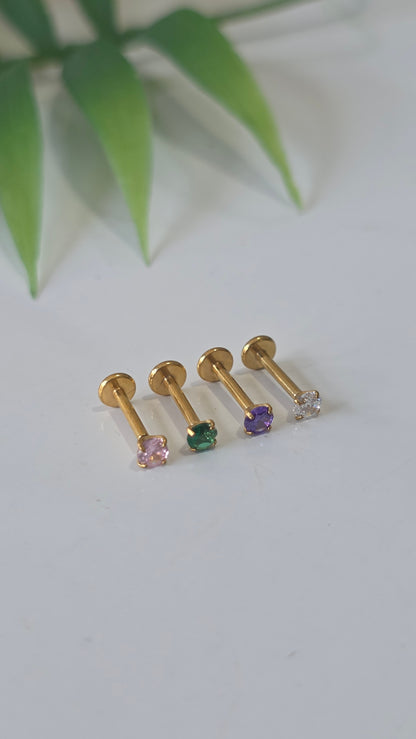 Piercing Labret strass griffe 3mm