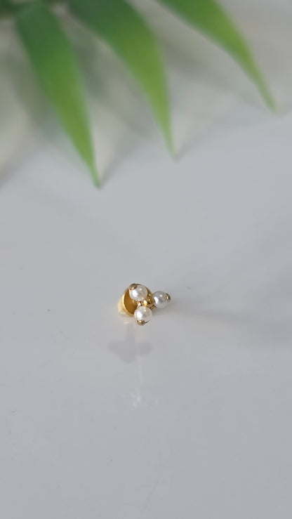 Piercing Labret Trio perles Titane