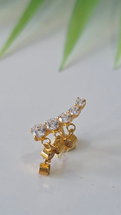 Piercing Labret complet de 5 strass et pendant Titane