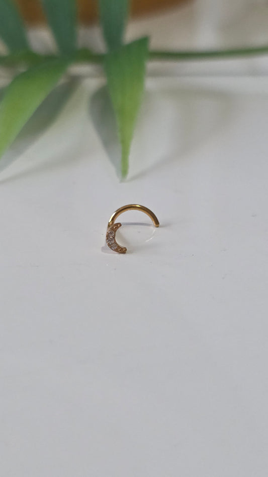 Piercing nez lune tire bouchon