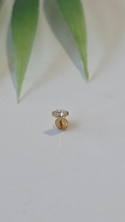 Piercing Labret oeil de chat