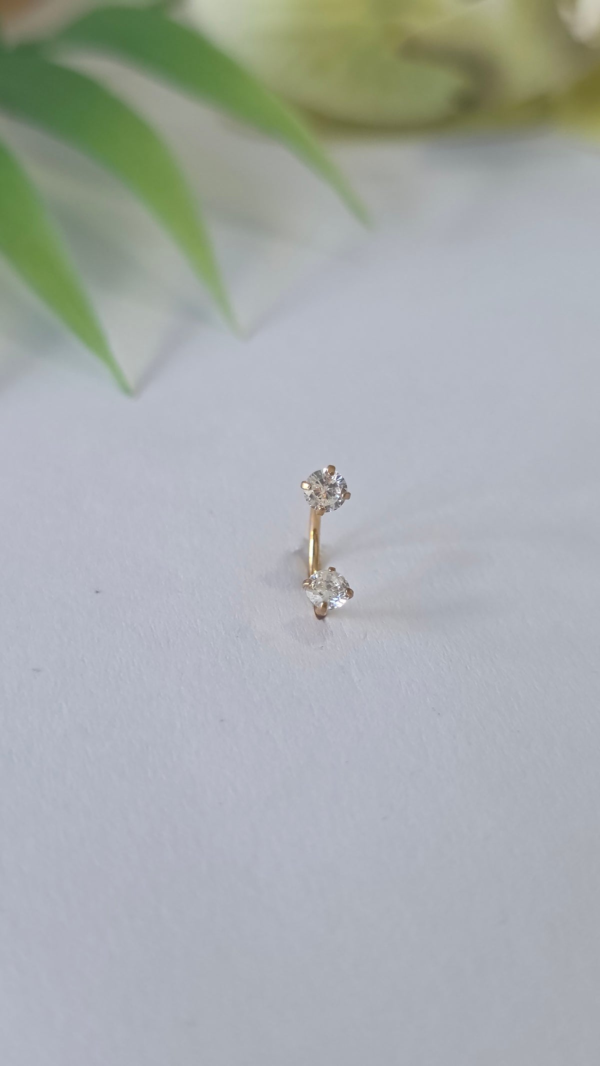 Piercing nez anneau 2 strass griffe