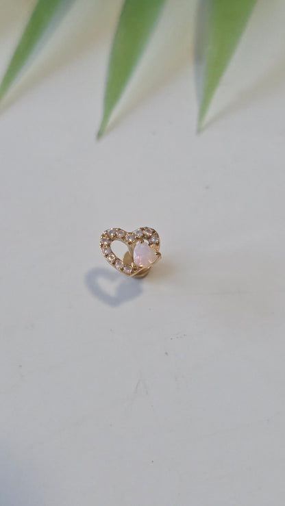 Piercing Labret Double coeur