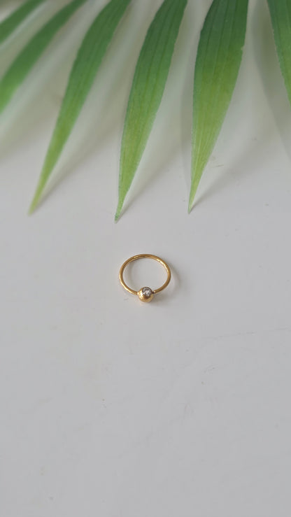 Piercing Anneau strass nez 0,8×8mm