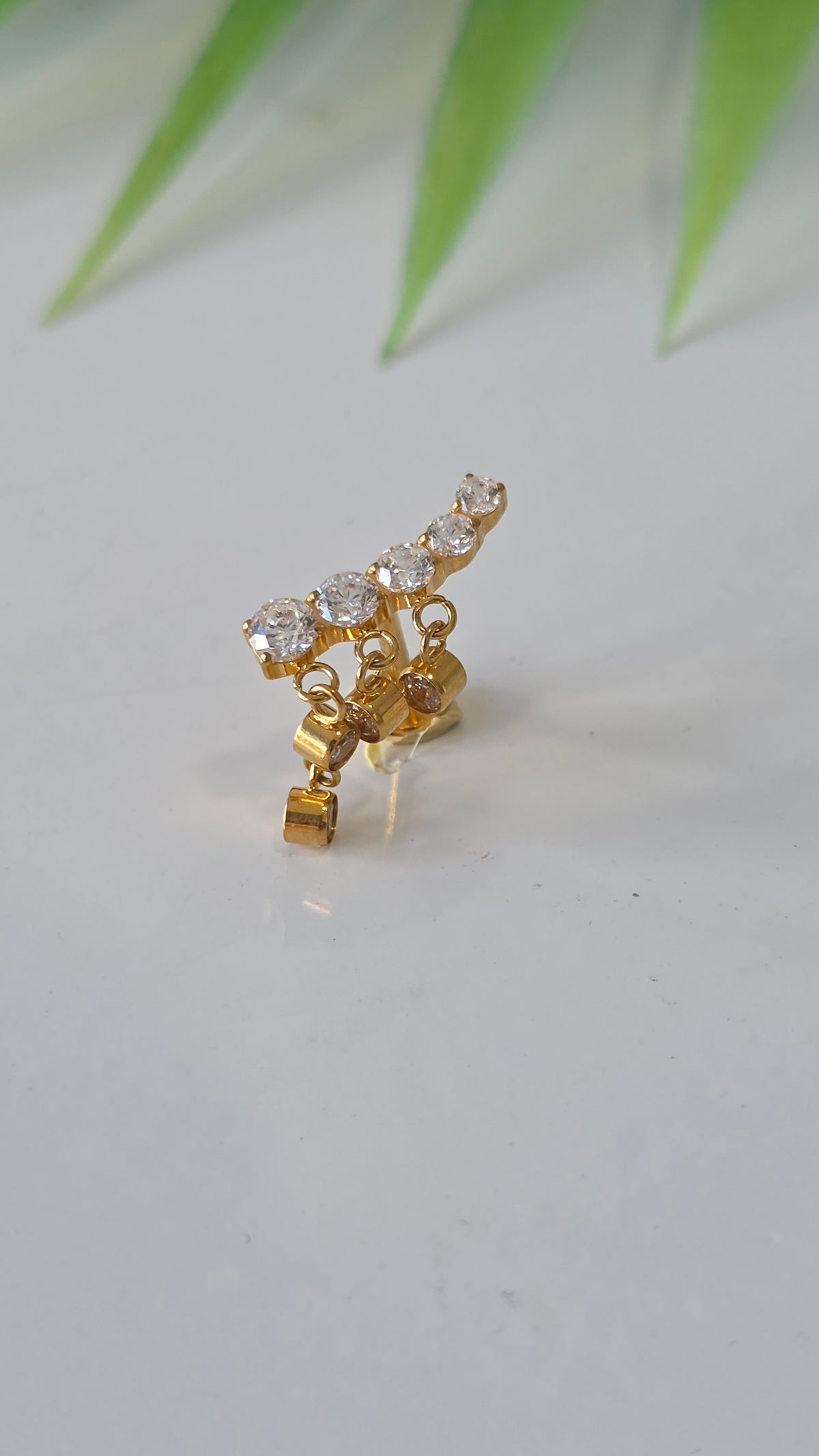 Piercing Labret complet de 5 strass et pendant Titane