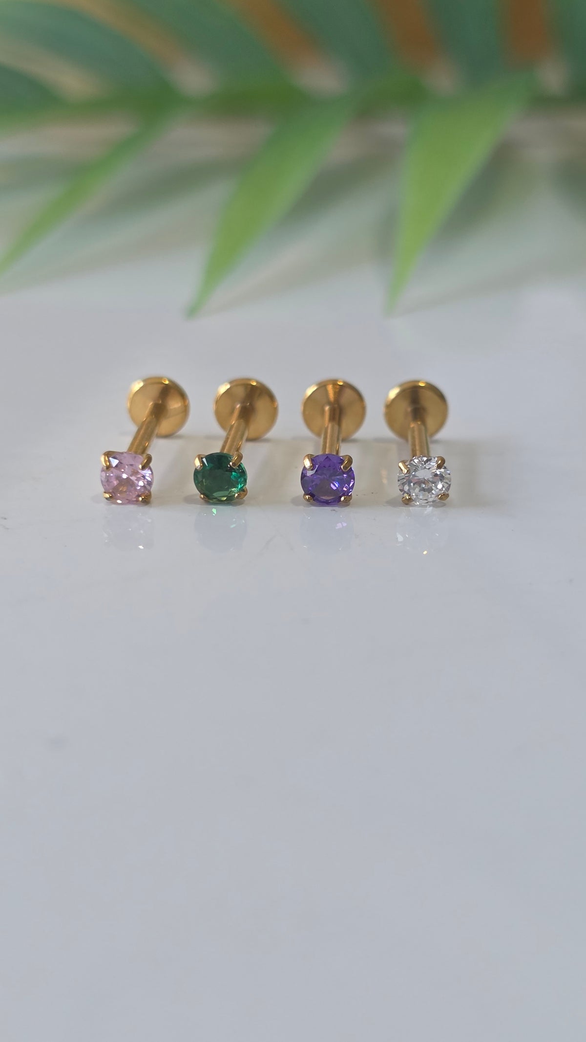 Piercing Labret strass griffe 3mm