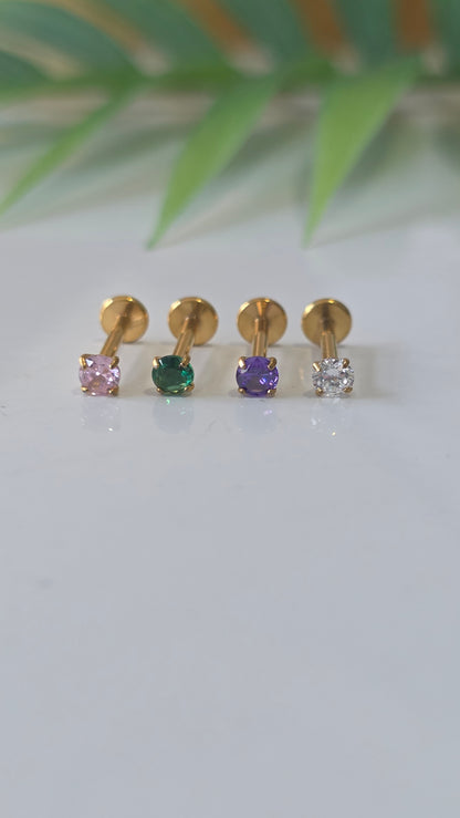 Piercing Labret strass griffe 3mm