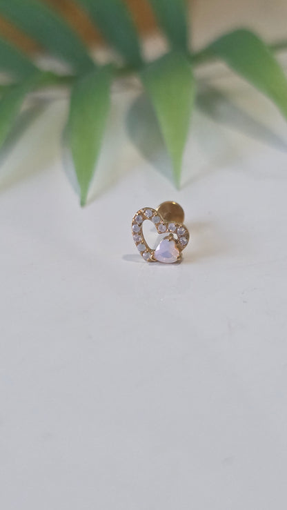 Piercing Labret Double coeur