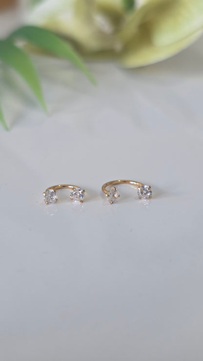 Piercing nez anneau 2 strass griffe