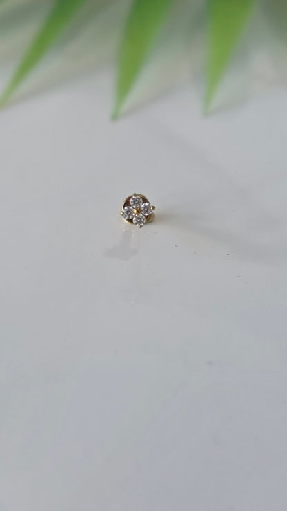 Piercing Labret Strass carré Titane
