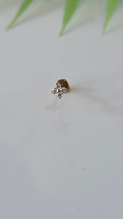 Piercing Labret Strass carré Titane