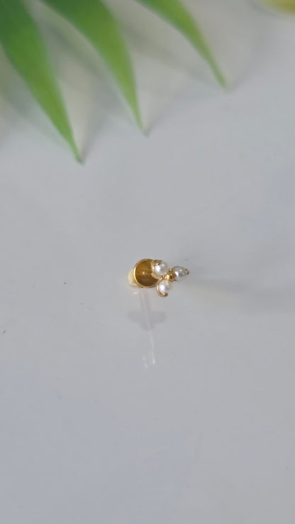Piercing Labret Trio perles Titane